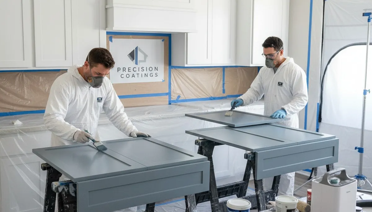 Cabinet painting in Oak Park, IL by Oak Park Paint Pros for durable, refinished kitchen cabinets