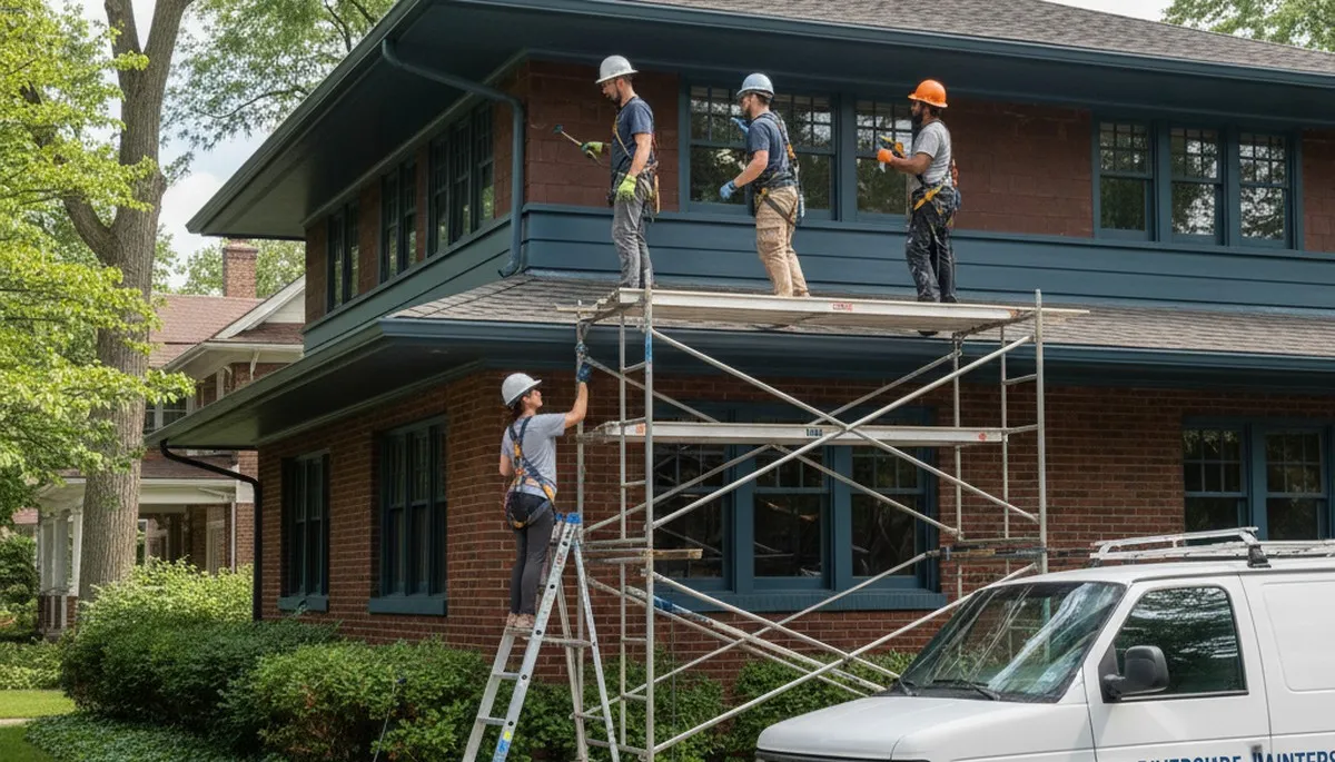 Painter applying fresh interior paint in Oak Park, IL for a professional home improvement project